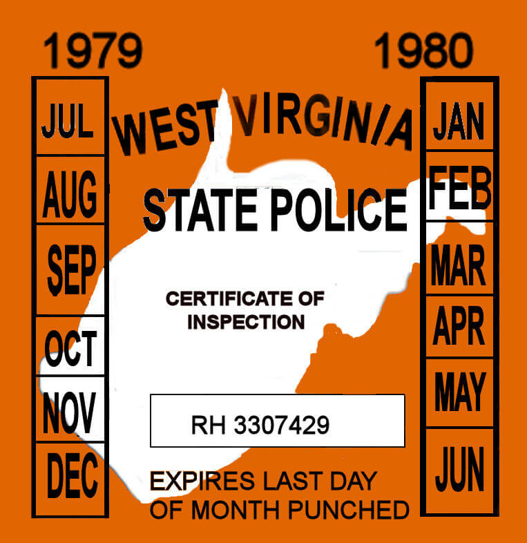 (image for) 1979-80 West Virginia INSPECTION Sticker